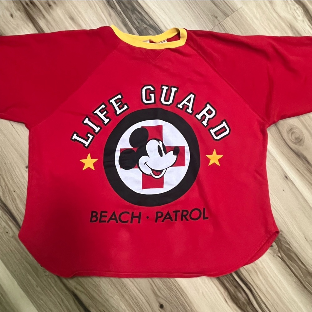 Vintage Mickey & Co. Mickey Mouse Lifeguard Red/Yellow Crewneck Women’s Size XL